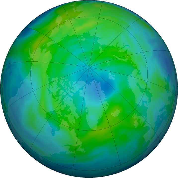 Arctic ozone map for 31 October 2020